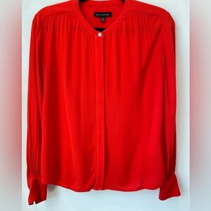 Red long sleeve hidden button up size xs